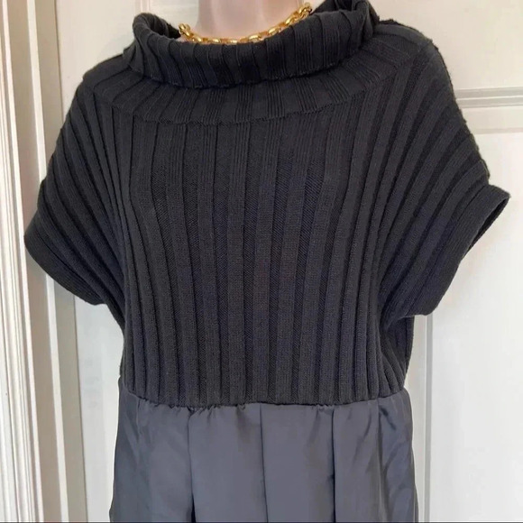 Chelsea & Theodore black ribbed turtleneck fit and flair dress size medium - Picture 4 of 14